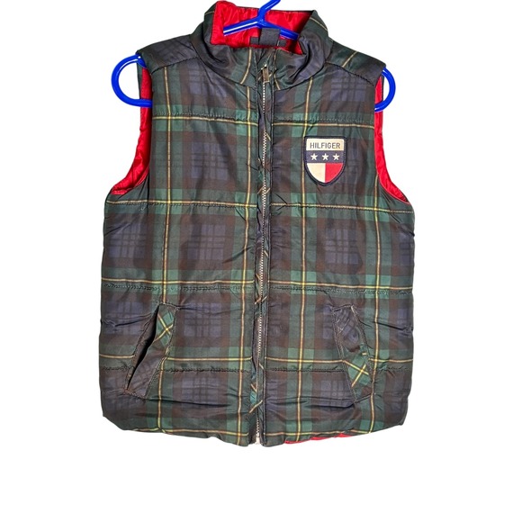 Tommy Hilfiger Other - Kids‎ Tommy Hilfiger Plaid Puffer Vest Red Lined Size 3T